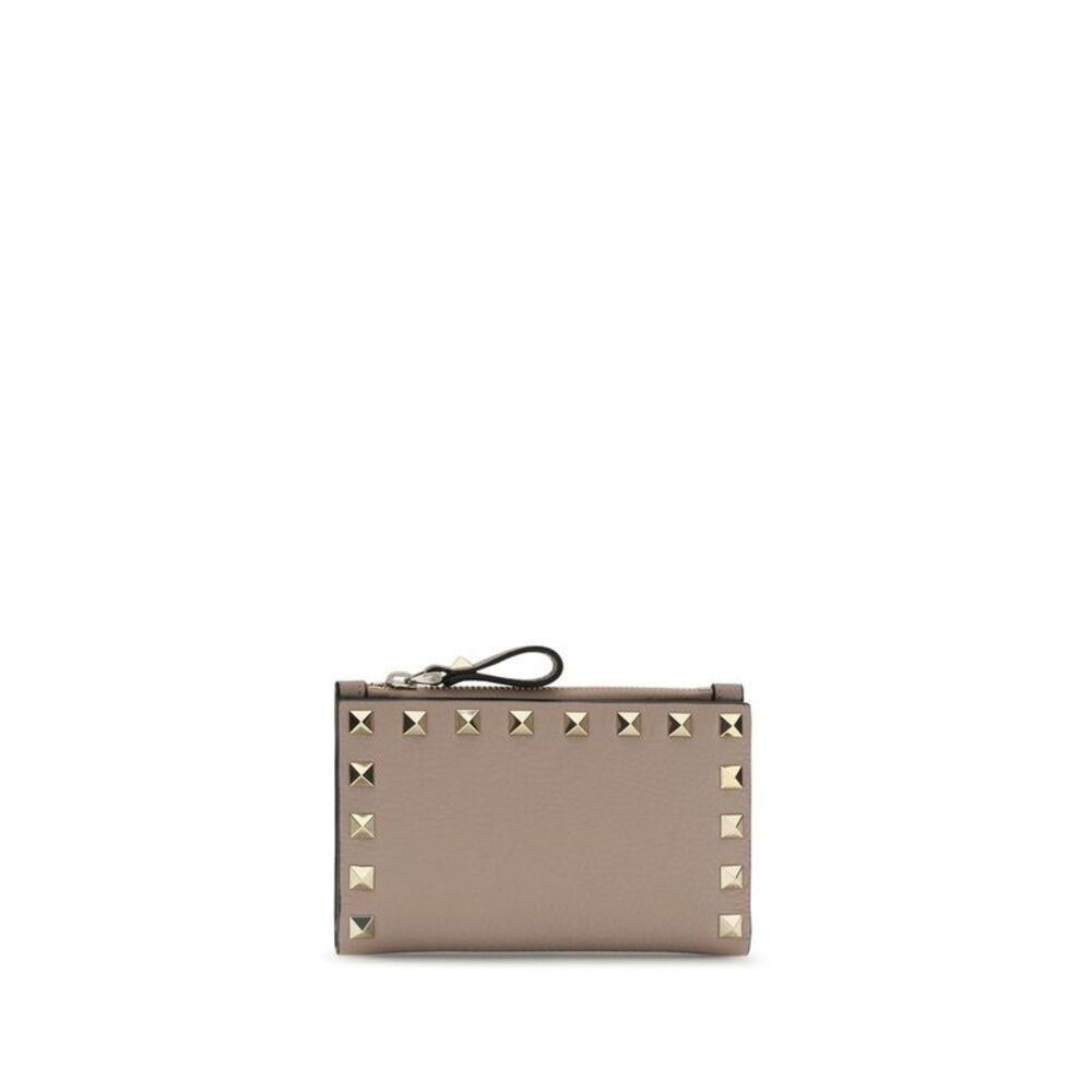 Valentino Garavani Beige Calf Leather Bos Taurus Women's Wallet